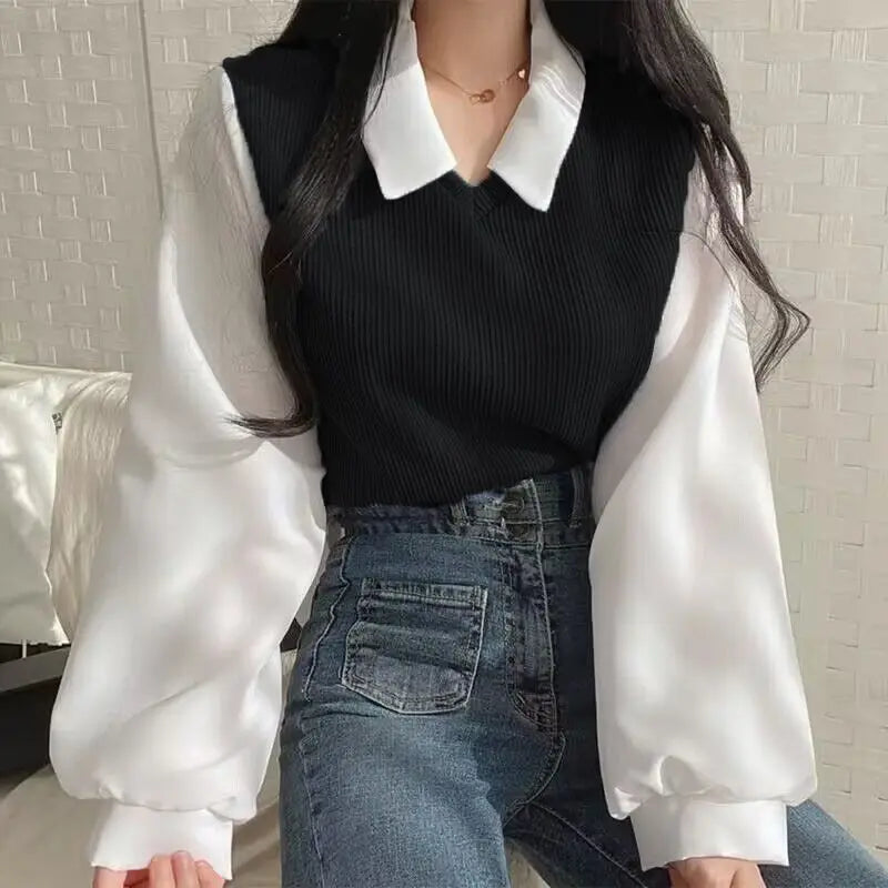 Women's Two Piece Polo Blouse