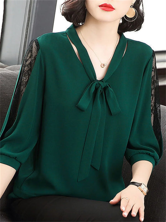 Casual Bow Tie Blouse