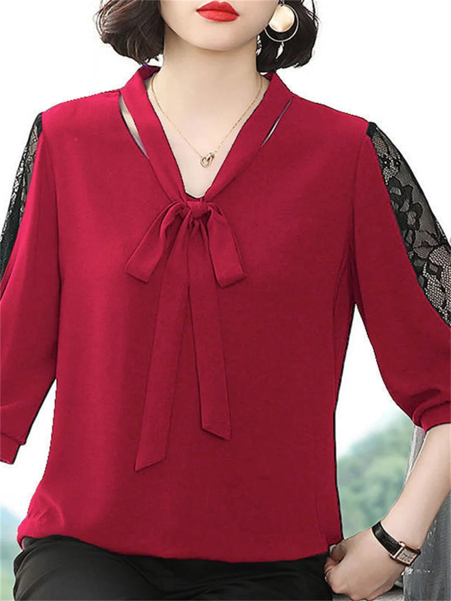 Casual Bow Tie Blouse