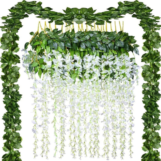 Green Silk Artificial Hanging Plants