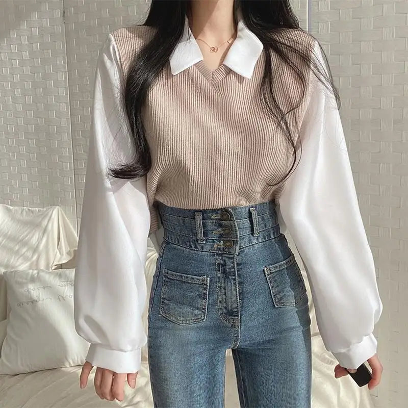 Women's Two Piece Polo Blouse