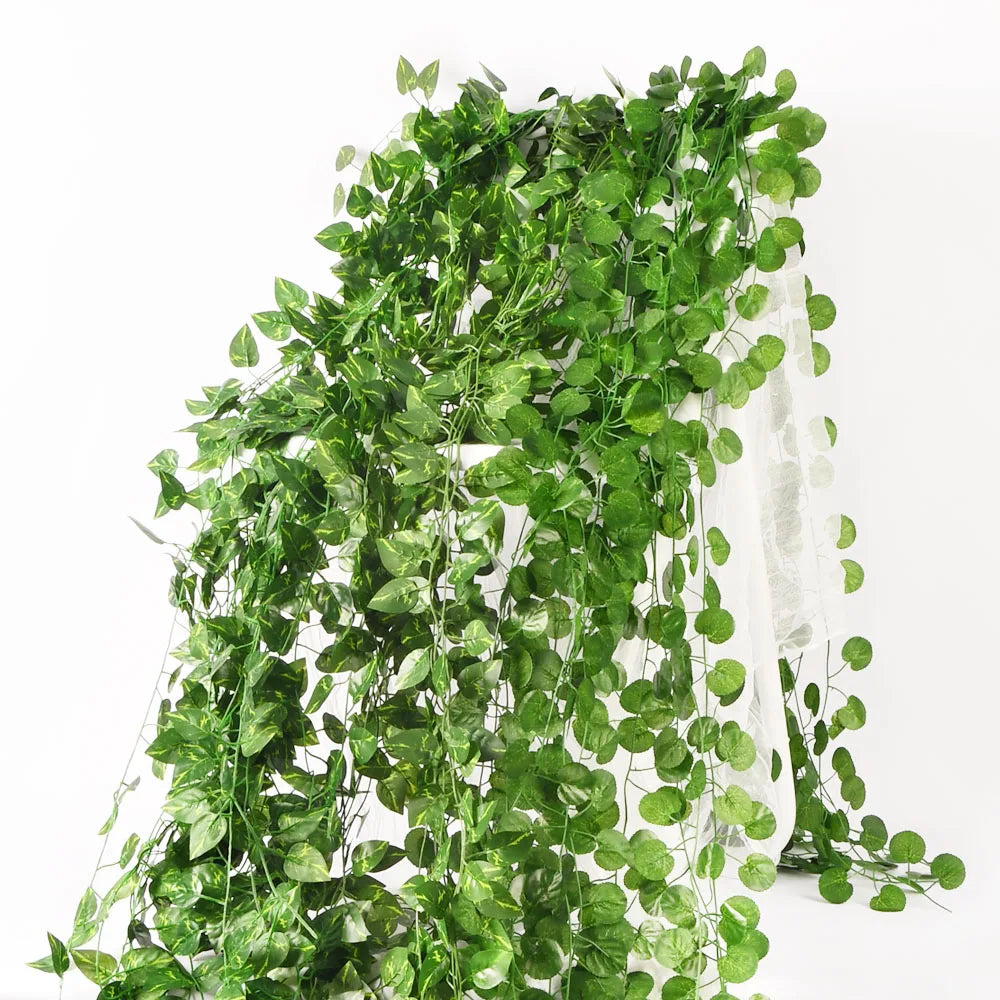 Green Silk Artificial Hanging Plants