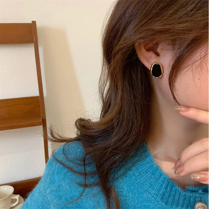 Black Irregular Earrings