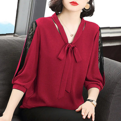 Casual Bow Tie Blouse