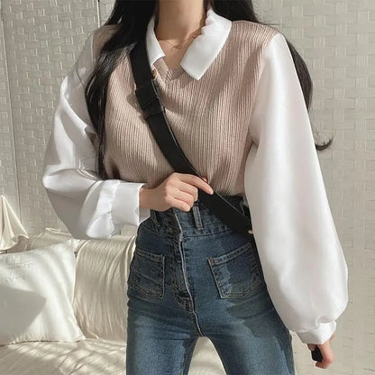 Women's Two Piece Polo Blouse