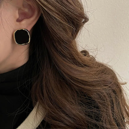 Black Irregular Earrings