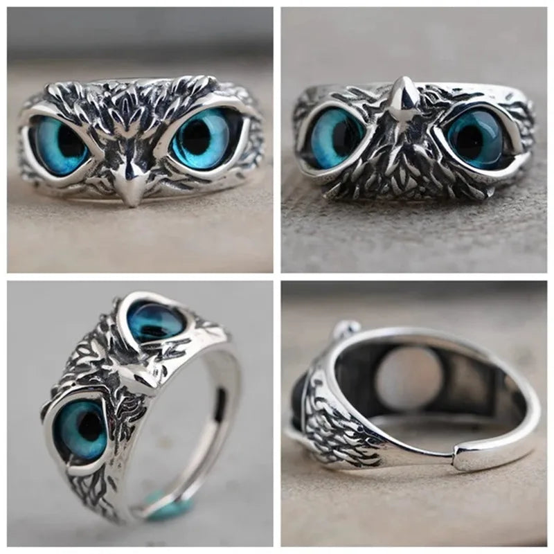 Owl Eyes Silver Ring