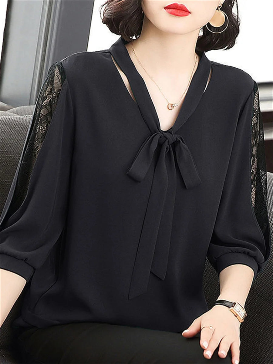 Casual Bow Tie Blouse