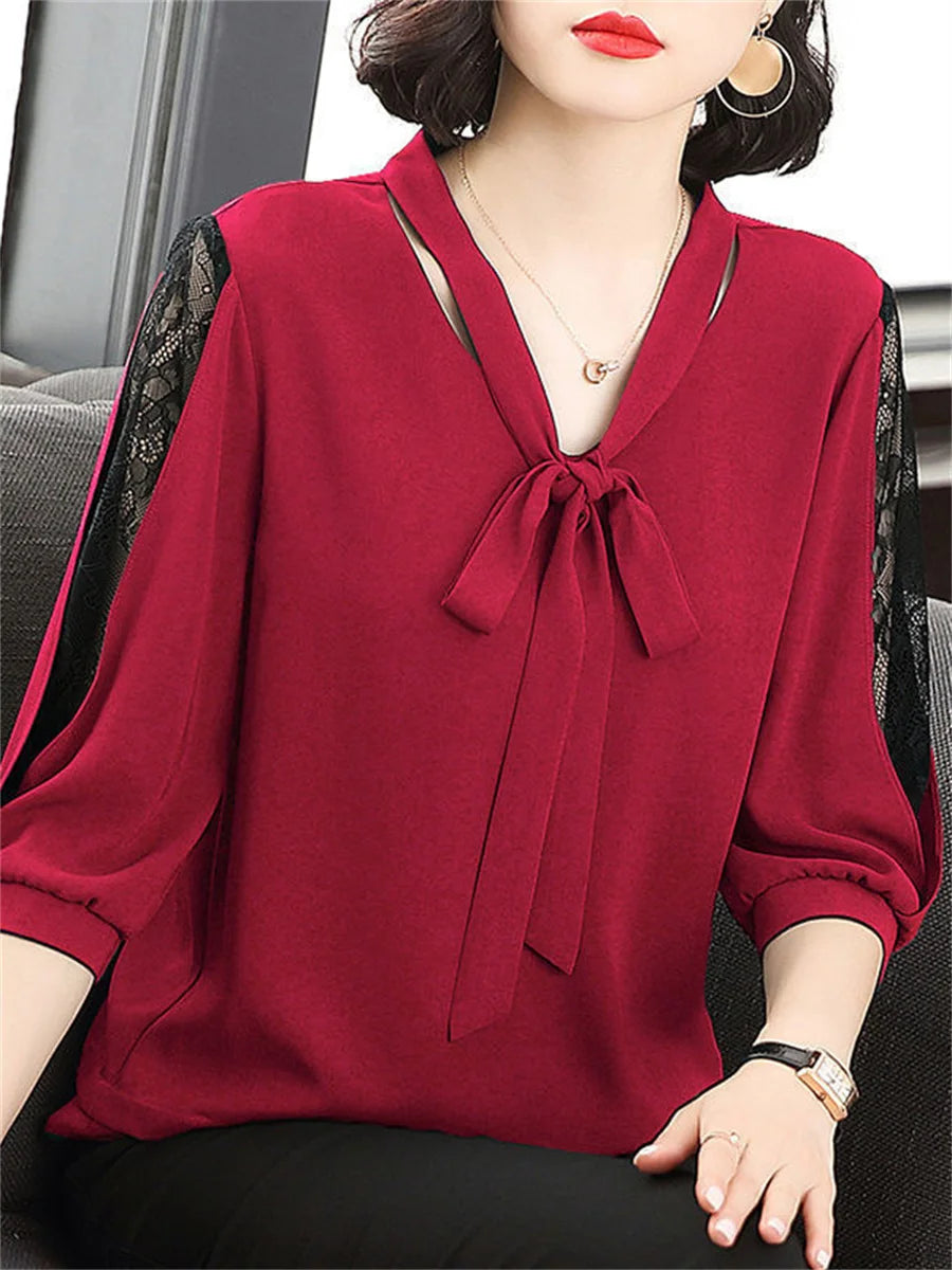 Casual Bow Tie Blouse