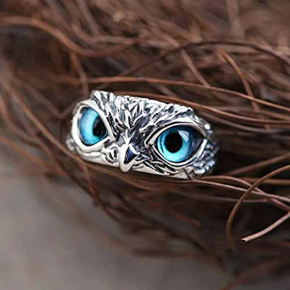 Owl Eyes Silver Ring