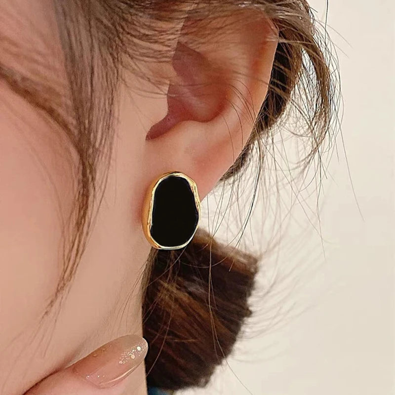 Black Irregular Earrings