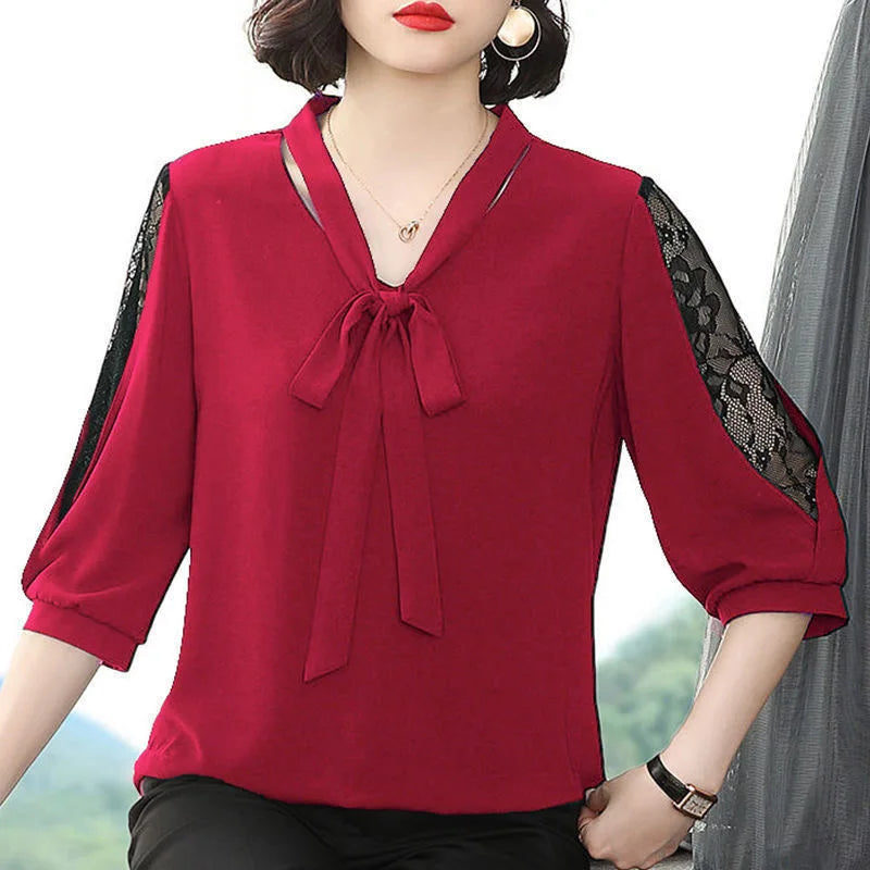 Casual Bow Tie Blouse