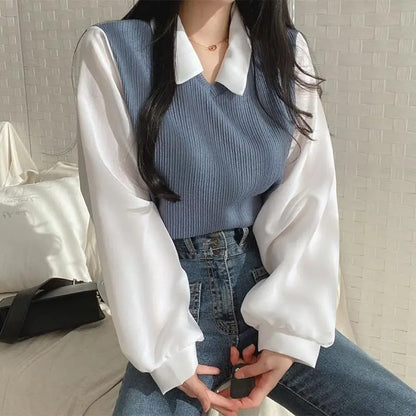 Women's Two Piece Polo Blouse