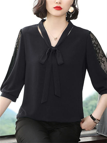 Casual Bow Tie Blouse