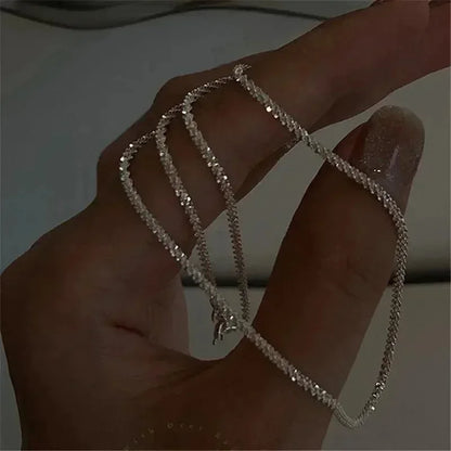 Sparkling Silver Clavicle Chain